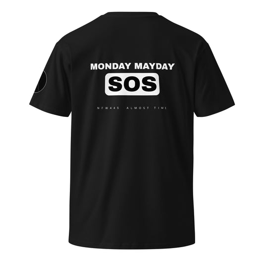 notforworkwear monday mayday sos black tshirt black graphic
