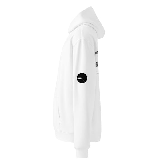 notforworkwear overachiever vs overcaffeinated white hoodie left sleeve