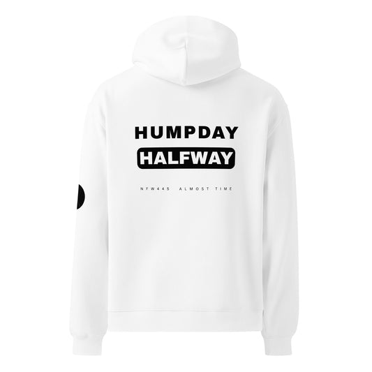 notforworkwear humpday halfway white hoodie back graphic
