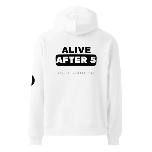 notforworkwear alive after 5 hoodie white back graphic