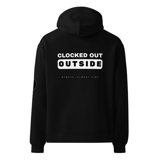notforworkwear logoff clocked out outside hoodie black back graphic