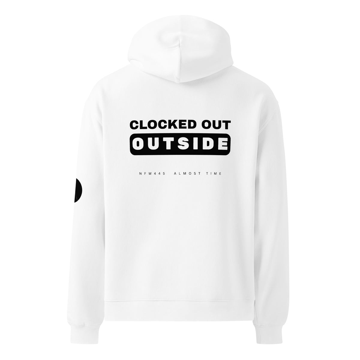 notforworkwear logoff clocked out outside hoodie white back graphic
