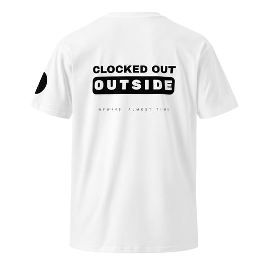 notforworkwear logoff clocked out outside tshirt white back graphic
