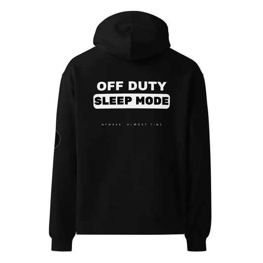 notforworkwear off duty sleep mode hoodie black back graphic