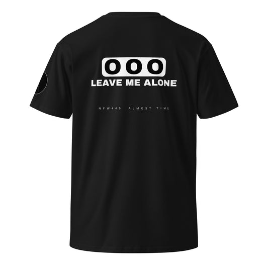 notforworkwear ooo leave me alone black tshirt back graphic