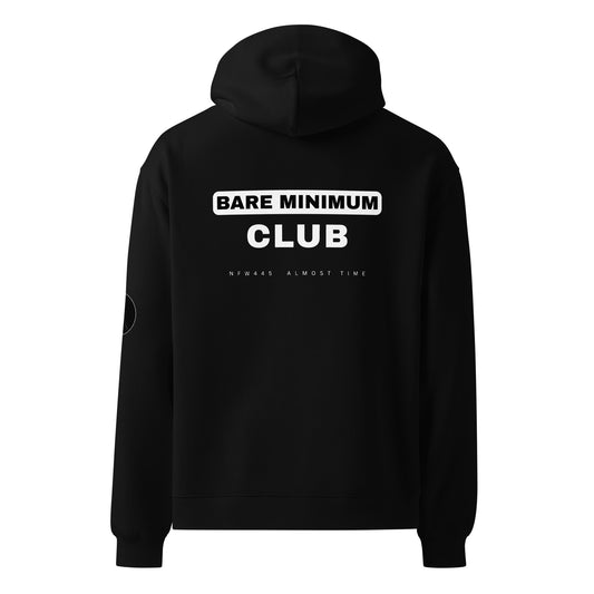 notforworkwear bare minimum club hoodie black back graphic