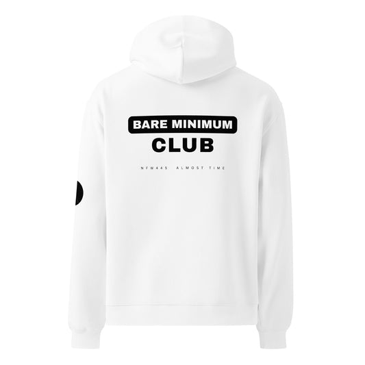 notforworkwear bare minimum club hoodie white back graphic