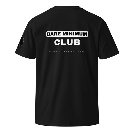 notforworkwear bare minimum club tshirt black back graphic