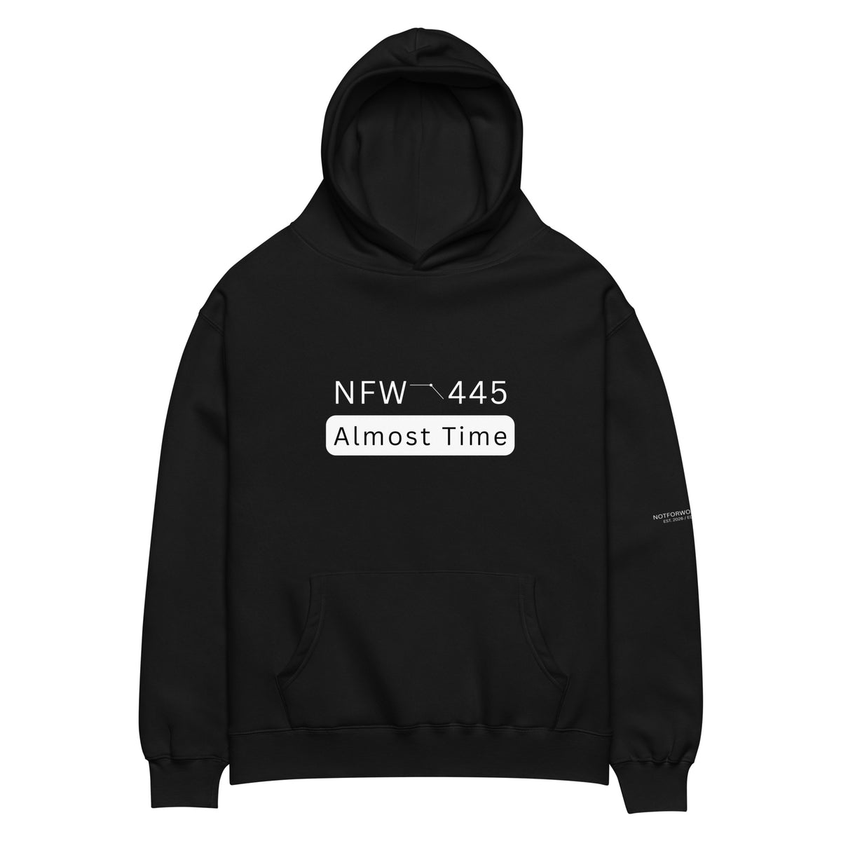 notforworkwear nfw445 almost time signature edition 001 hoodie black front graphic
