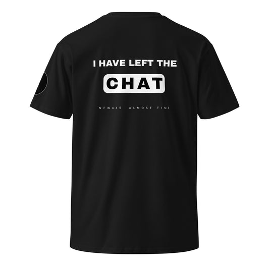notforworkwear i have left the chat tshirt black back graphic
