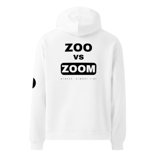 notforworkwear work from home zoo vs zoom hoodie white back graphic