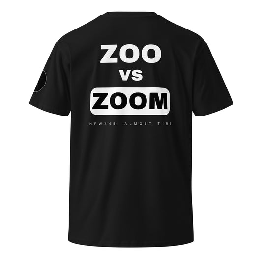 notforworkwear work from home zoo vs zoom tshirt black back graphic