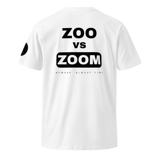 notforworkwear work from home zoo vs zoom tshirt white back graphic